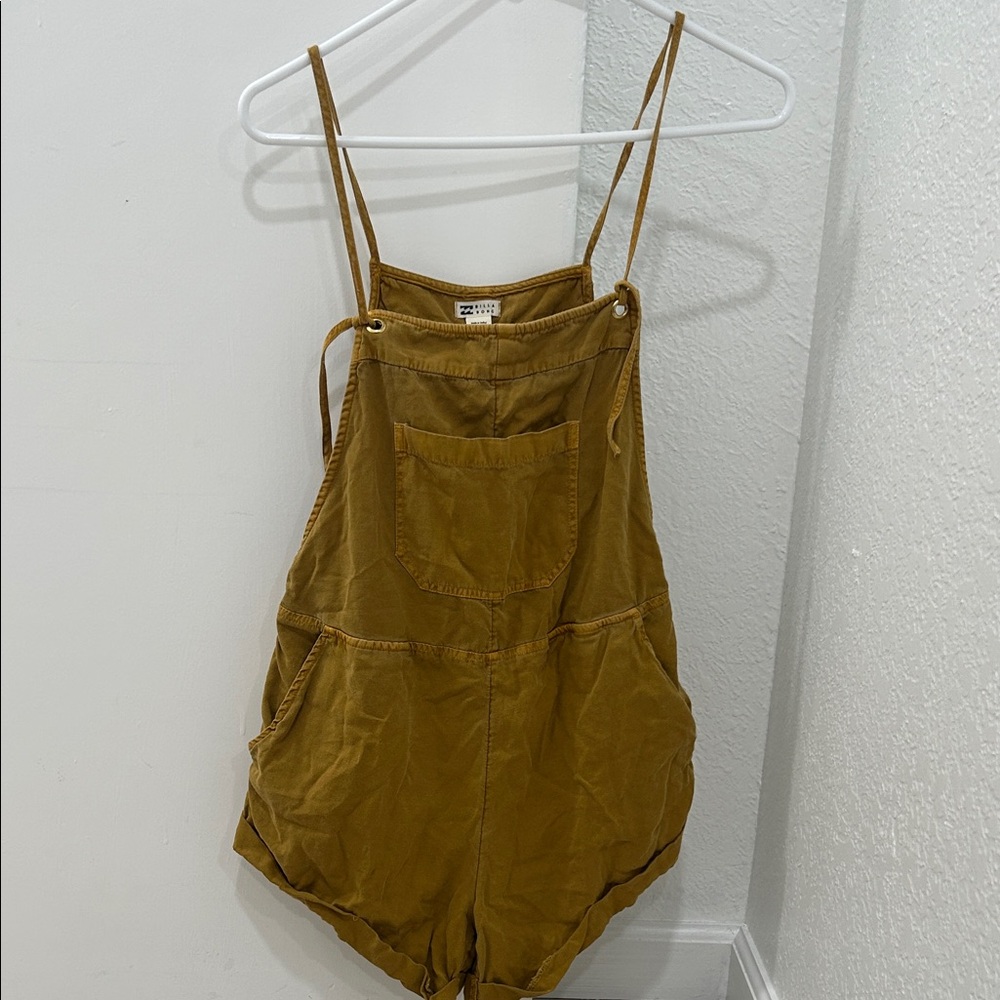Billabong overalls size small mustard yellow romper